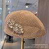 Spring and summer new fashion heavy industry rhinestone cap women's outdoor versatile light luxury handmade full of diamonds thin newsboy hat