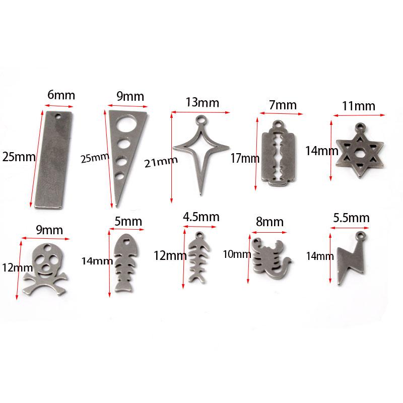 20 Stück Edelstahl Kreuz/Fischgräten/Klinge Charms Anhänger DIY Halskette Ohrringe Armbänder Anhänger Schmuckherstellung Zubehör
