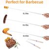 8pcs Marshmallow Roasting Sticks with Wooden Handle Extendable Barbecue Forks Skewers for Camping Picnic Backyard Party