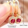 Elegant Gold Color Ruby Red Crystal Drop Earrings for Women Wedding Party and Daily Wear