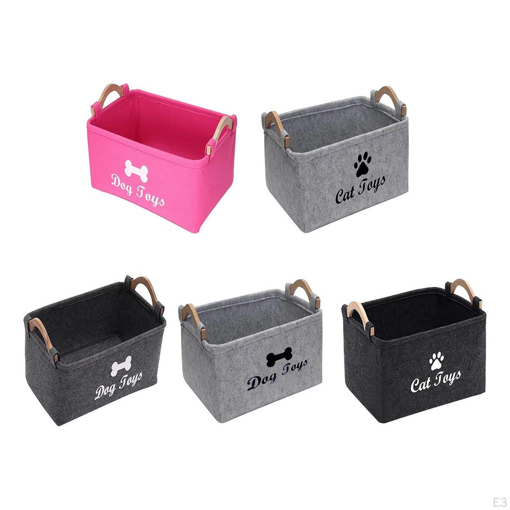 Collapsible Pet Toy Storage Box with Handles, Large Capacity for Dog Supplies