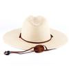 Breathable Paper Straw Panama Hat with Adjustable Chin Strap and Wide Brims Sun Protections for Women Vacation and Trip