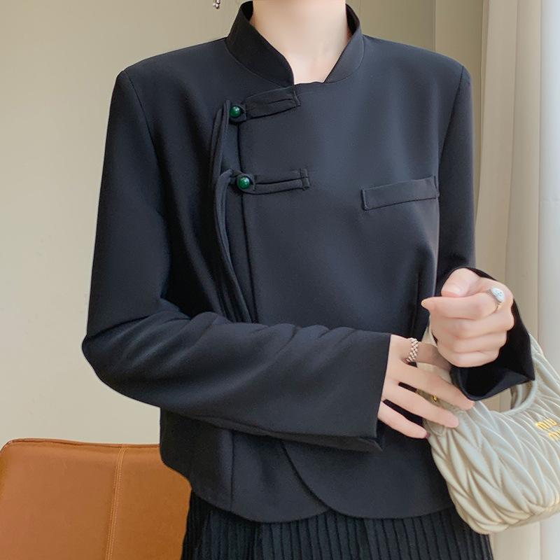 2024 Early Spring Chinese Style Silk Satin Petite Suit Jacket
