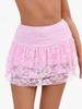 European & American Multi-layer Lace Trim Stacked Mini Midi Skirt – Sexy Fashion for Trendy Women