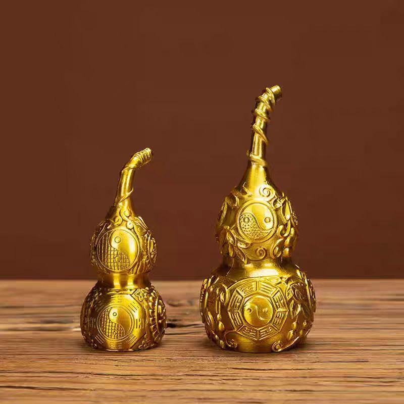 Gourd Ornaments Brass Hollow Not Opening And Closing Mini Small Calabash Living Room Bedroom To Door Crafts Decoration