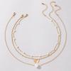 Bohemia Gold Color Multiple Styles Necklace for Women Trendy Multi-Layer Crystal Pendant Necklaces Set Fashion Jewelry Gifts