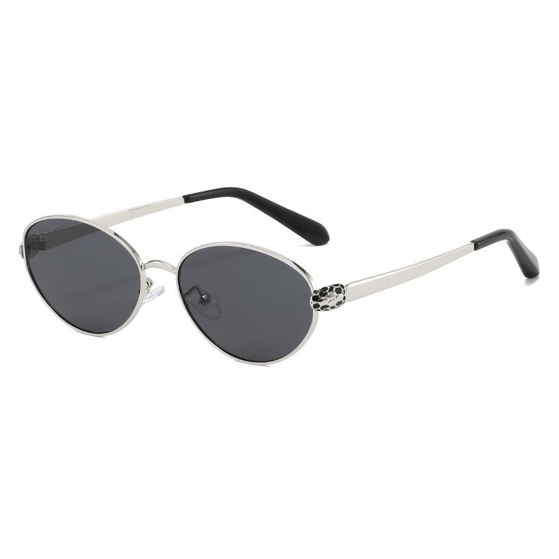 Męskie Retro Owalne Metalowe Okulary Przeciwsłoneczne - Stylowe, Wysokiej Klasy, Ochrona UV.