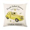 New Spring and Summer Pillow Cases Linen Yellow Lemon Truck Print Home Pillow Cushion Combination