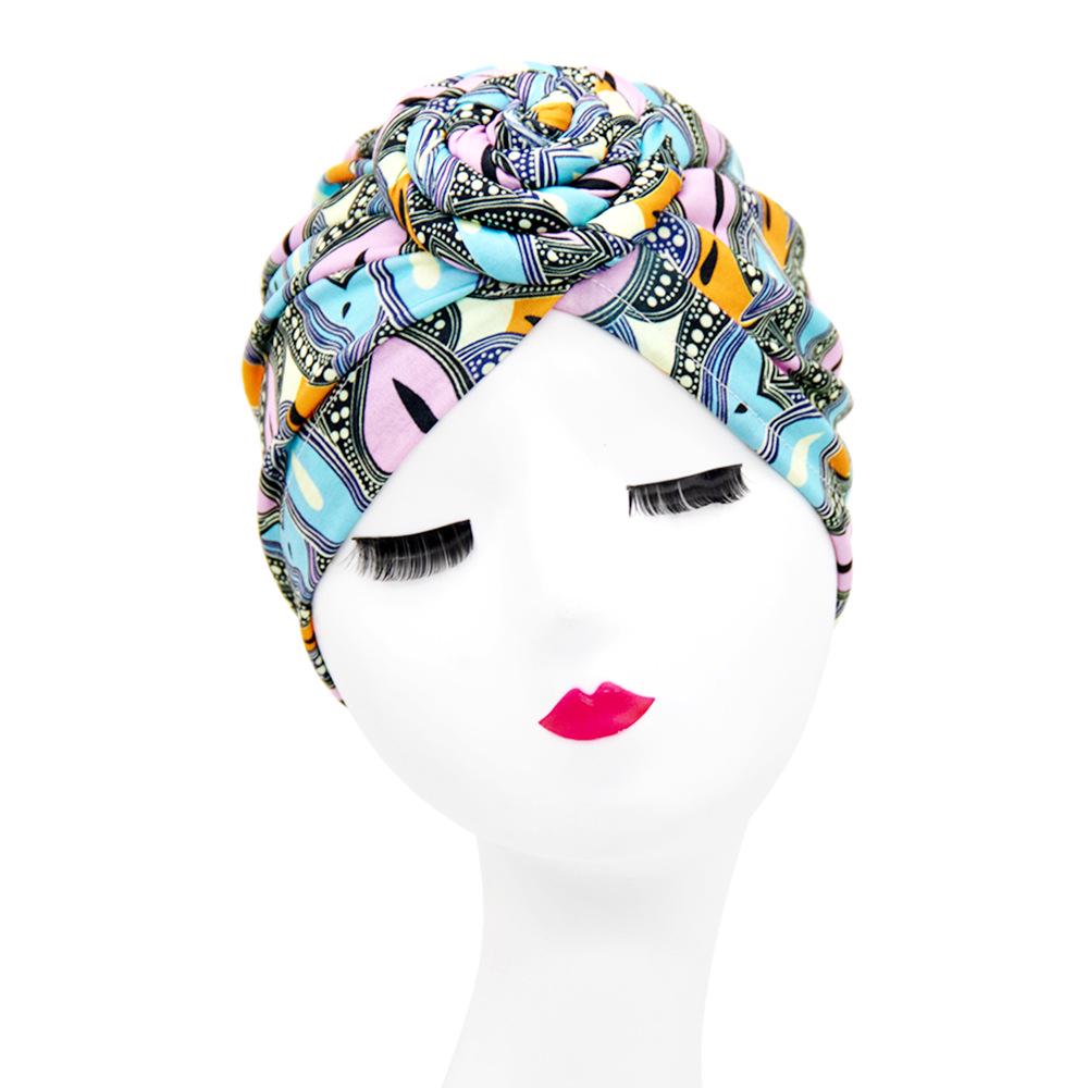 Stylish Donut Turban Hat: European & American Ethnic Swirl Design