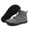 High-top Men's Winter Snow Boots Plush Warm Hiking Shoes Anti-slip Wear-resistant Outdoor Sneakers for Trekking Walking Camping Big Size