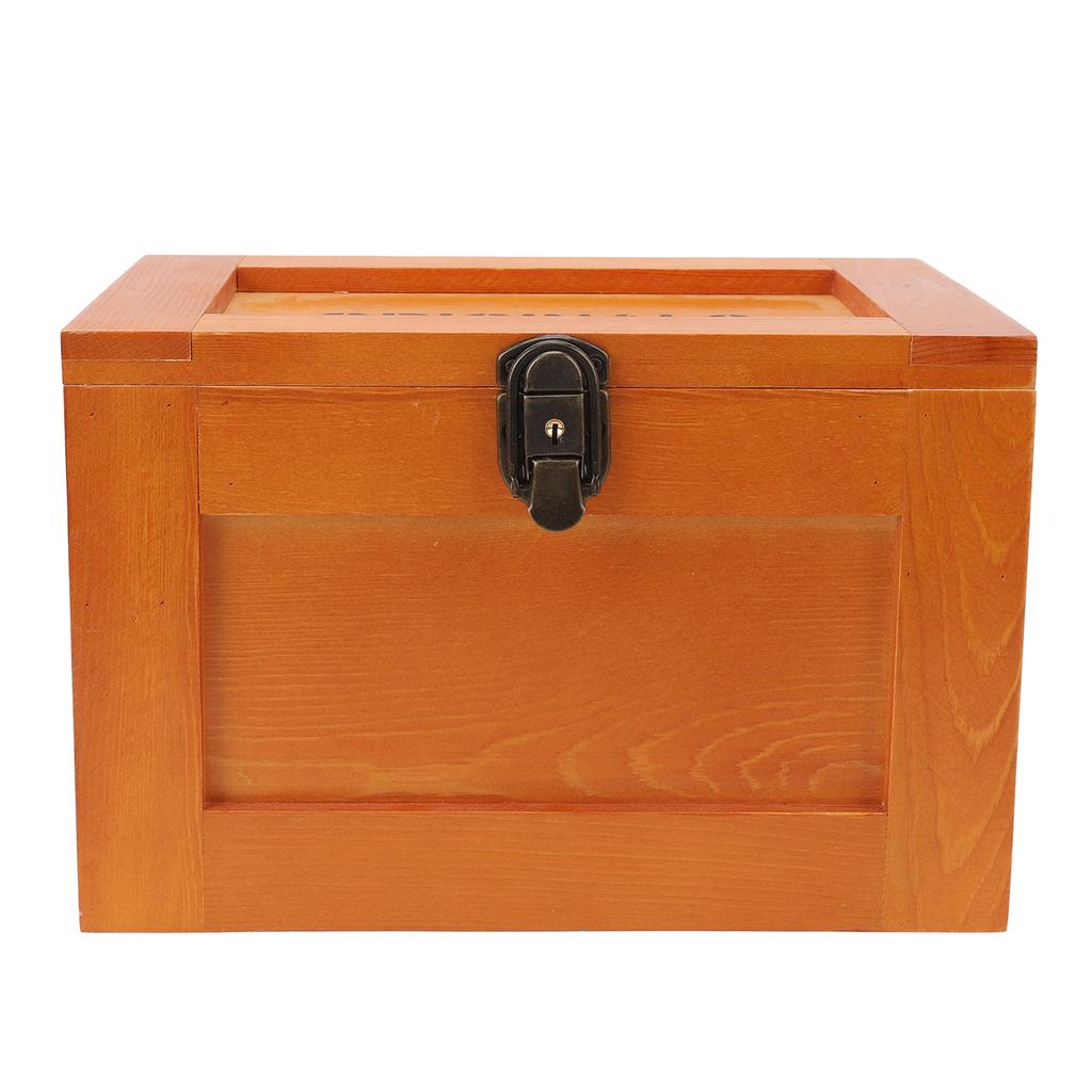 Desktop Wooden Storage Box Multifunctional Wood Container Box with Lock and Keys for Sundries