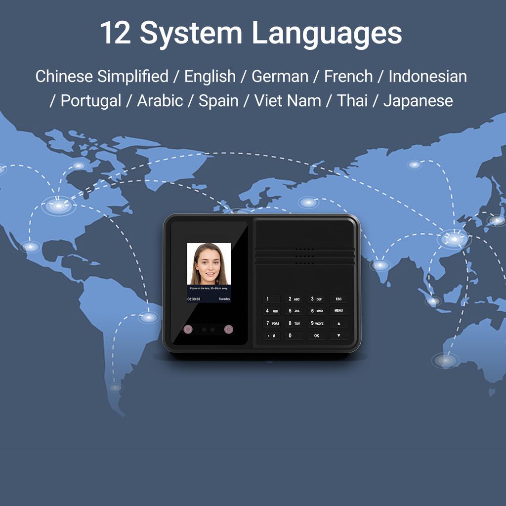 Time Clock Attendance Face Recognition with Password Palm Print Facial for Employees Access Control Machine Support