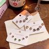 Korean Style  Stud Earrings For Women Shiny Zircon Ear Studs Minimalist Jewelry For Daily Wear Party Wedding Gift