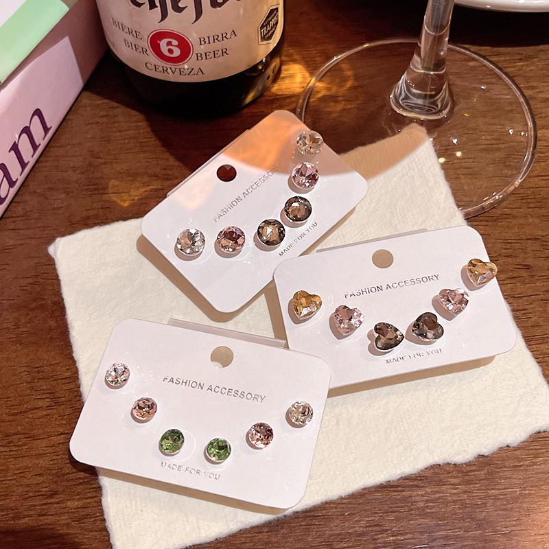 Korean Style Stud Earrings For Women Shiny Zircon Ear Studs Minimalist Jewelry For Daily Wear Party Wedding Gift