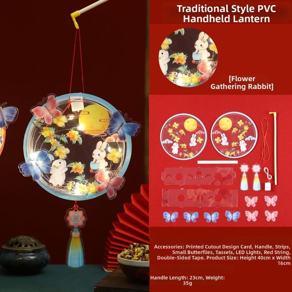 Transparent Handheld Rabbit  Lantern LED Glowing Light-Up Bunny Lantern  Photography Props
