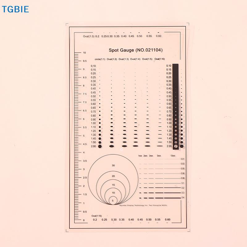 [TL][TL]1/2pcs Spot Gauge Comparison Card Ruler Point Dot Line Gauge Scratched Area Circle Ellipse Diameter Thickness Micrometer