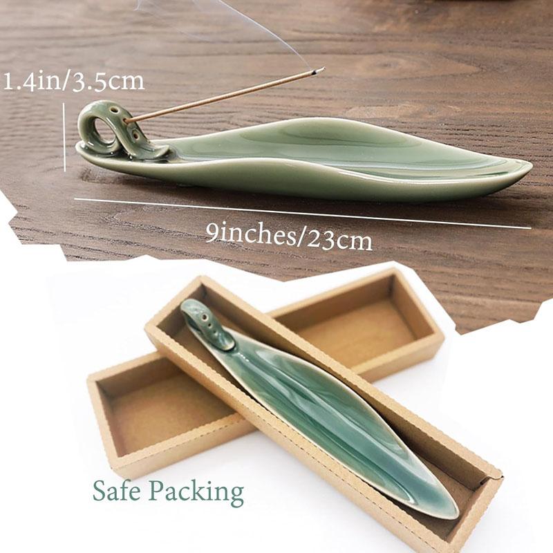 9" Length Incense Stick Holder with 3 Holes, Ceramic Incense Ash Cather for Counters, Meditation Room, Yoga, Home, Office