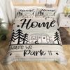 Camping Car Forest Bed Three-Piece Bedding Digital Printing Quilt Cover Pillowcase