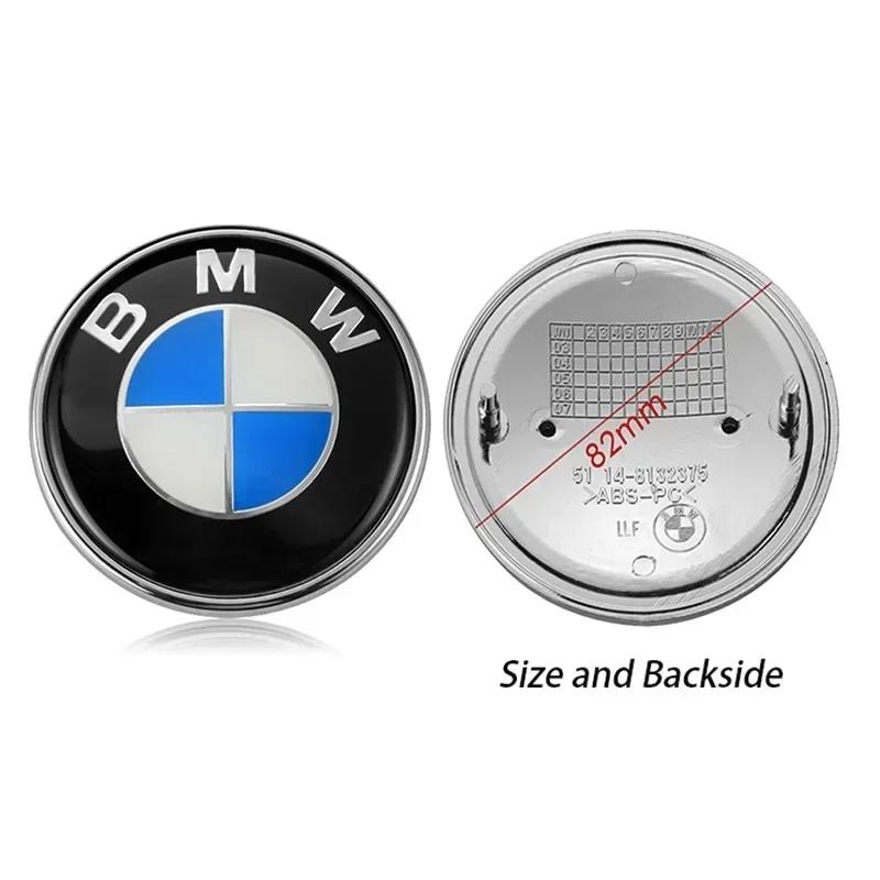 For BMW E39 E46 E90 E30 E36 E60 G20 E87 E91 E92 1 2 3 4 5 Accessories 2pcs ABS 74mm 82mm Front Hood Logo Rear Trunk Emblem Badge