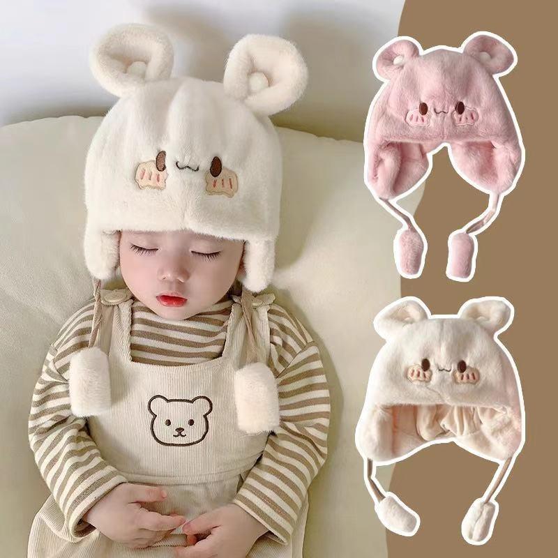 Baby hat winter cute super cute 5-24 months boy and girl baby plush hat winter warm children's ear hat