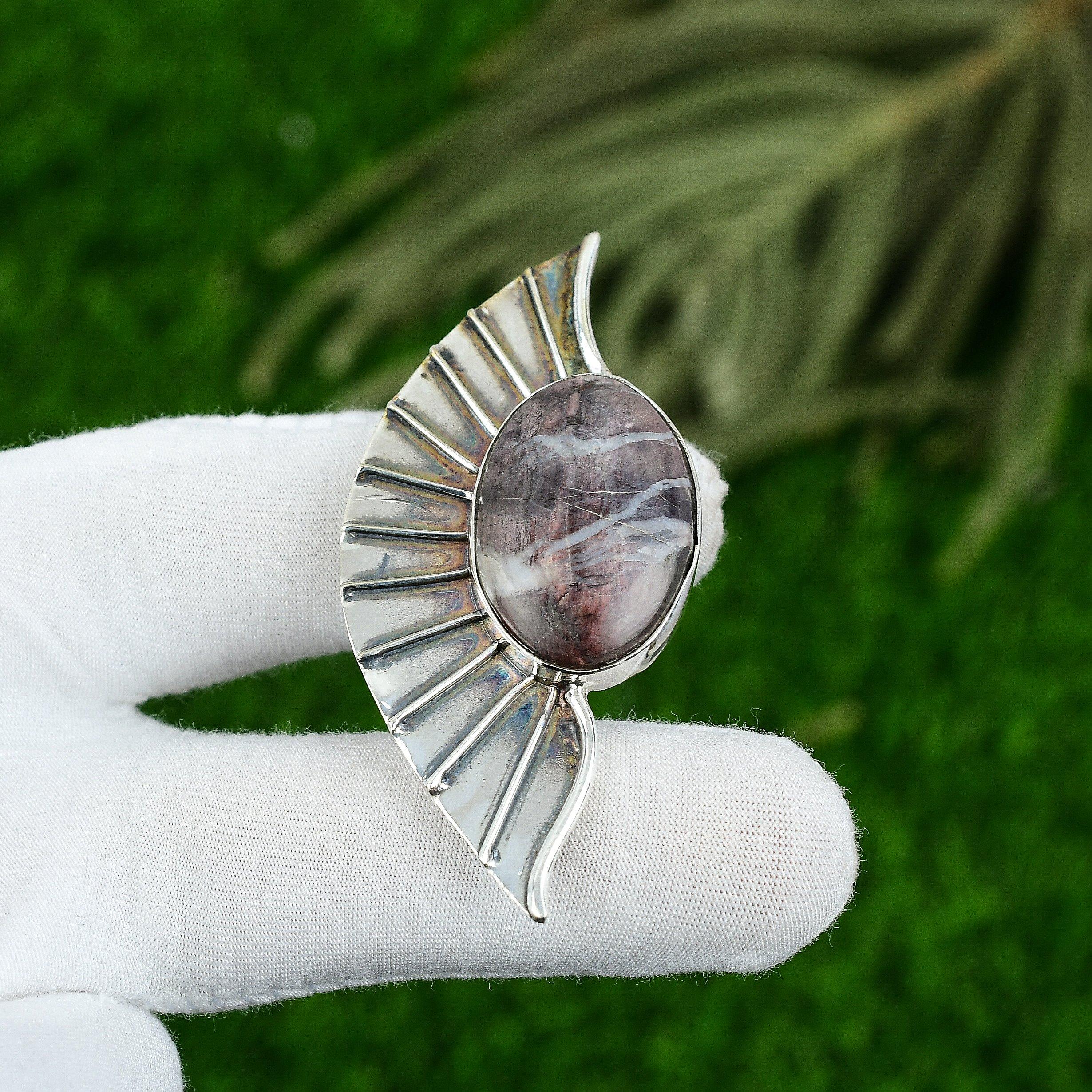 Daughters Day Sale 925 Silver Oval Coconut Jasper Gemstone Anniversary Pendant