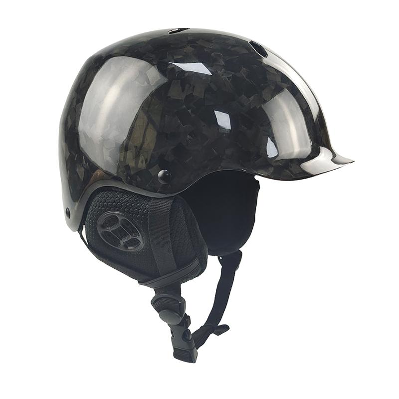 Carbon Fiber Ski and Snowboard Helmet Advanced Protective Gear for Free Riding Sports With Adjustable Size Snow Helmet