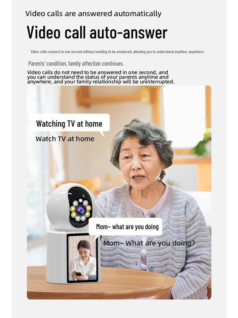 Ultra-Clear 360° Indoor WiFi Camera with Two-Way Video for Elderly Surveillance