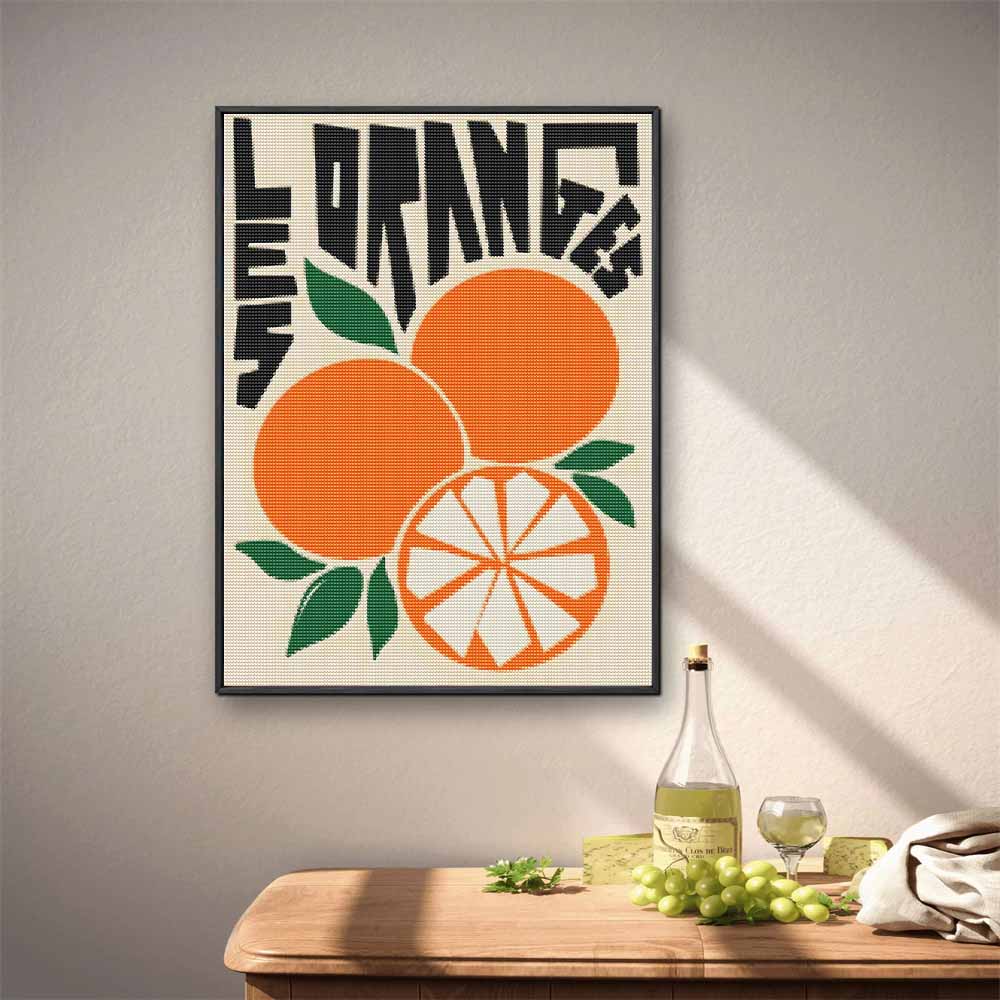 Diamond Art Kit for Beginners Orange Full Drill 5D Rhinestone Painting Relaxing Hobby Craft Home Decoration Wall Decor