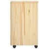 Rolling Cabinet with Wheels Brown 63.5 x 39 x 65.5 cm Solid Pine Wood