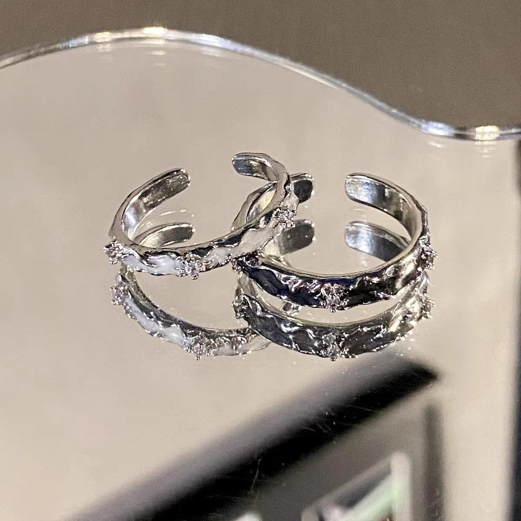 Anillo de Pareja, Diseño a Pequeña Escala, Anillo Abierto para Dedo, Estilo Genial, para Hombres y Mujeres, Anillo para Dedo Índice