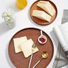 1PCS Wood Serving Tray Home Decoration Kitchen Counter Breakfast Plate Non Slip Salad Dessert Plate Round Coffee Tea Tray
