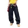 Street American retro heavy industry plum blossom embroidery loose jeans y high street design jeans