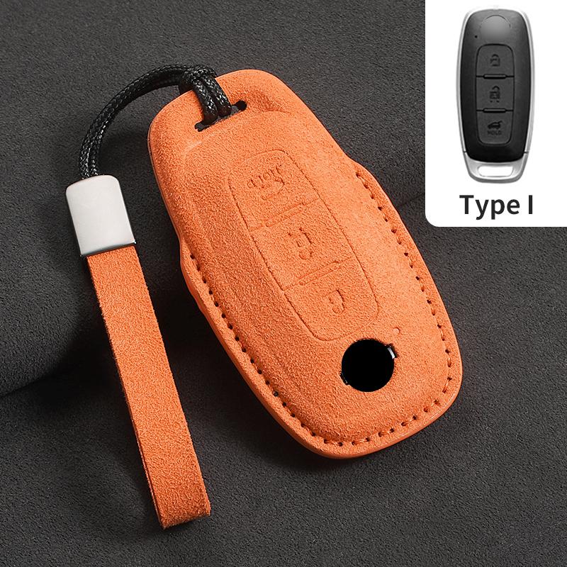 Suede Car Remote Key Case Cover Shell For Nissan Altima Maxima Rogue Armada Pathfinder Versa 3/4 Buttons Leather Car Key Bag