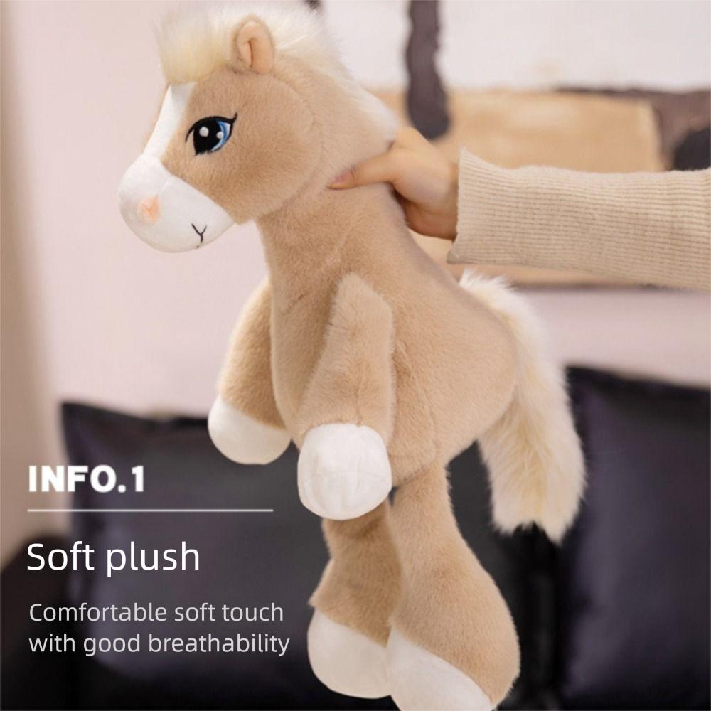 Long Tail Horse Plush Toys with Mane Cartoon Horse Stuffed Toy  Easter Gifts