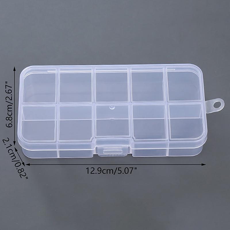 Rectangle Plastic Jewelry Box Compartment Storage Box Case Jewelry Earring Bead Craft Display Container Organizer