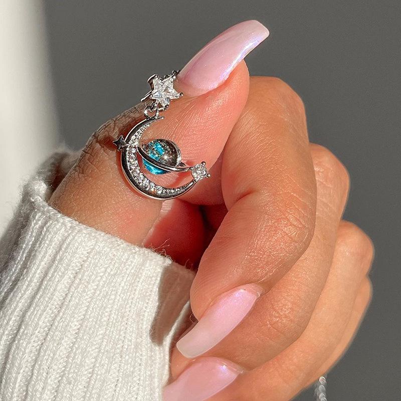 2024 Autumn Rhinestone Star & Moon Pendant Necklace for Women