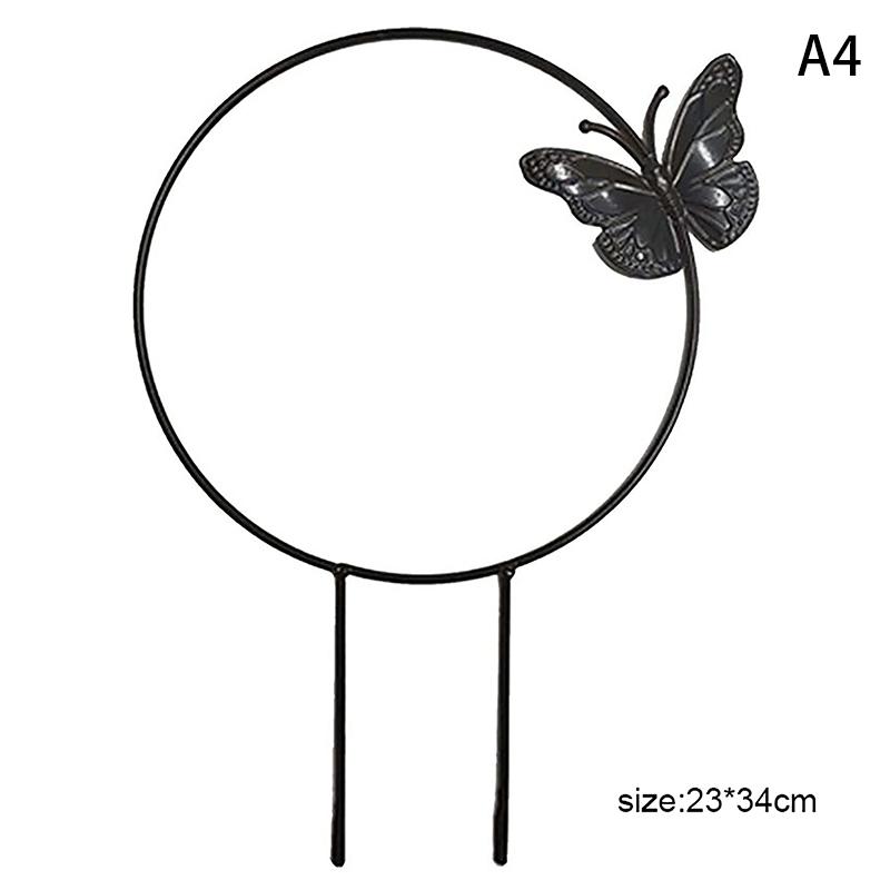 

1 шт., опора для садовых растений, скалодром, железная подставка для цветов в форме сердца butterfly round