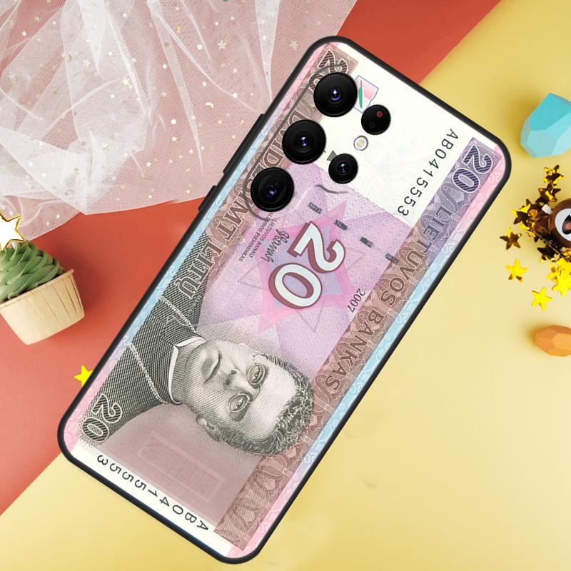 Lithuania Litas Money Funda For Samsung Galaxy S24 Ultra S23 S22 Plus S21 S20 FE S8 S9 S10 Note 10 20 Ultra Case