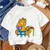 Cute Kids Fashion T Shirt Garfield Popular Cartoon For Boys Girls Summer Street Casual Outfit