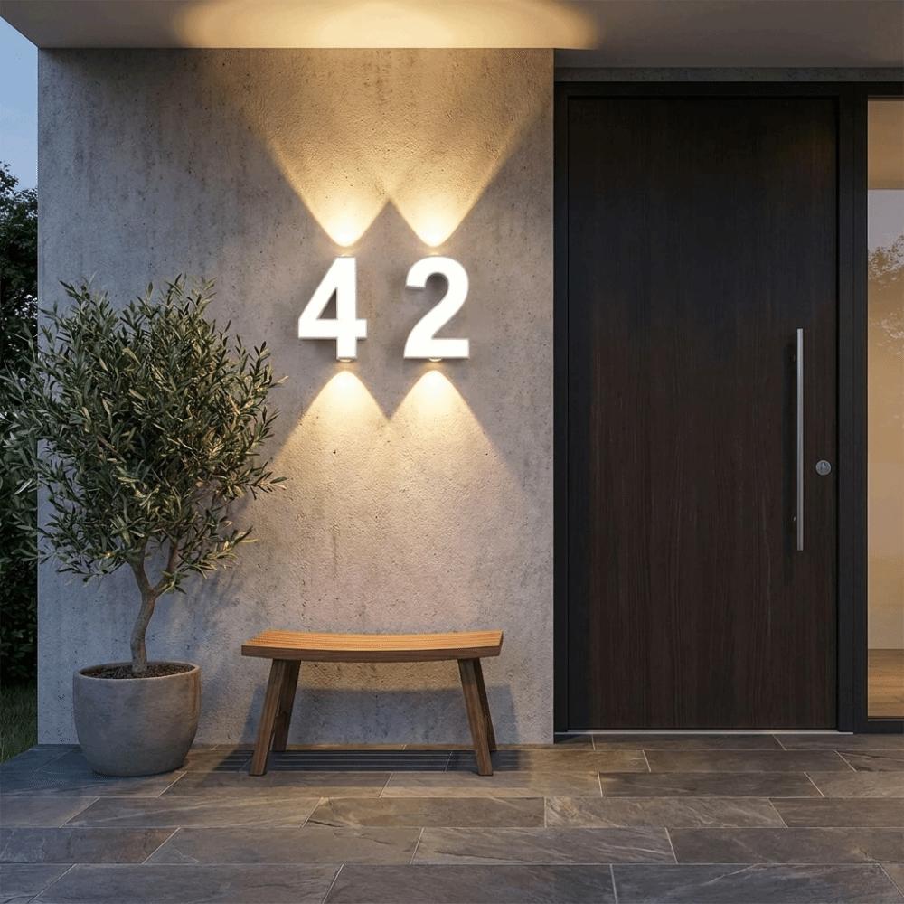 Minimalist Styling Waterproof House Number Plaque Lamp House Number Marking Fixture  Balcony