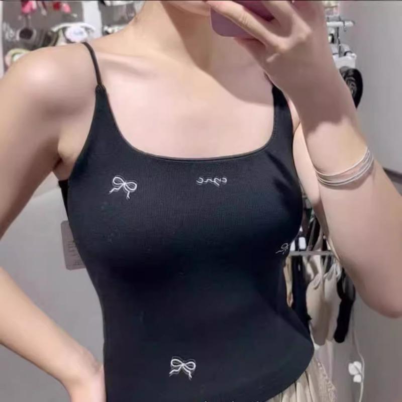 Autumn Women's Halter Sweet Sister Bow Element Fashion Wear with Slim Fashion Inside Wear Outside Wear Women's Vest