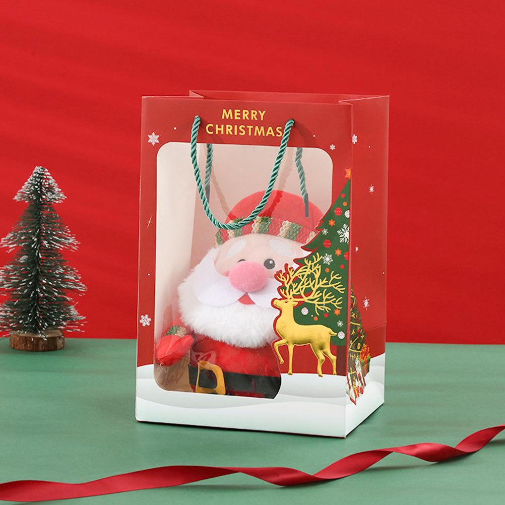 2Pcs Christmas Reindeer Paper Gift Bags Handheld Candy Storage Pouch Party Favor Container Festival Christmas Gift Bags