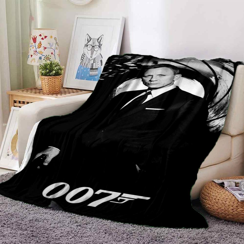 007 James Bond Theme Printed Blanket - Perfect for Couch, Bed, Travel & Outdoor Use | Machine Washable, Cozy & Durable.