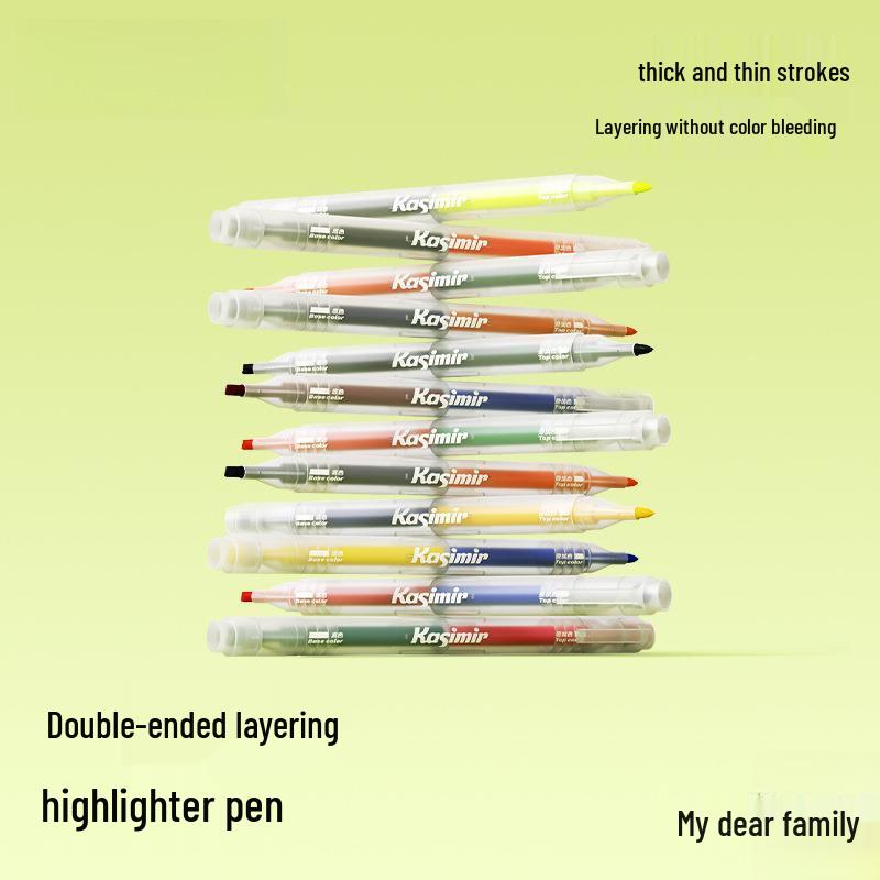 Хайлайтер двухсторонний Kashmir - Большой объем, Быстросохнущий, Защита глаз, Студенческий планер.