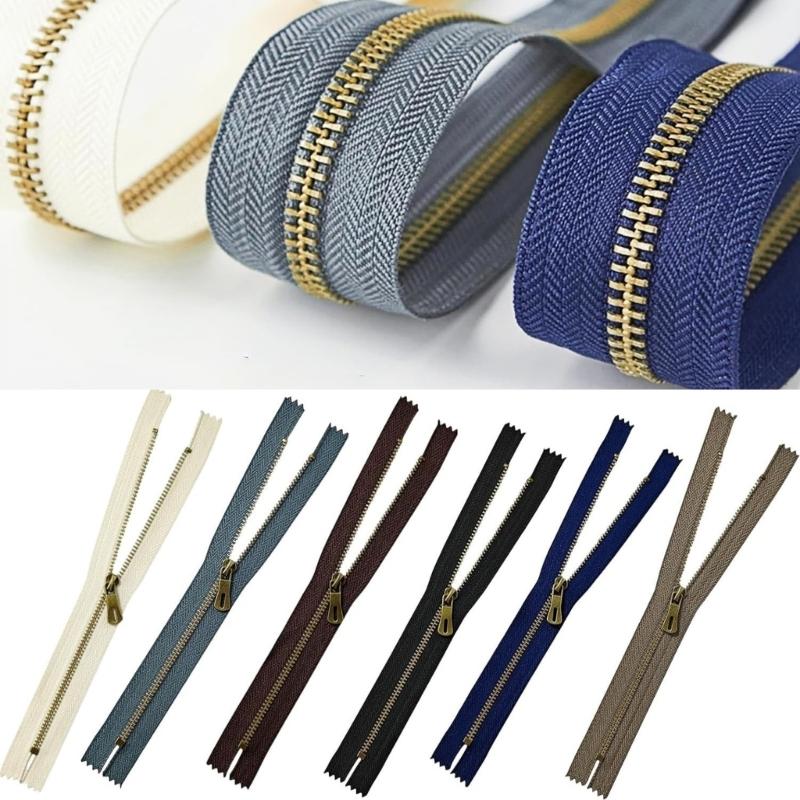 12Pcs Heavy Duty Metal Zippers for Sewing Craft Tailoring Closed-end Zips Fastener Sewing Zippers for Clothing Repair