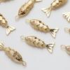 Metallanhänger im chinesischen Stil in Fischform mit rotem Zirkonia-Pavé für DIY-Halskette, Armband, Ohrringe, Schmuckherstellungszubehör