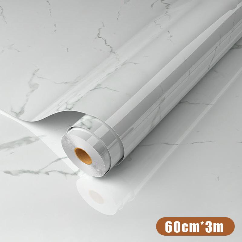 Self Adhesive Marble Grain Contact Paper Waterproof Oil Proof Stain Resistant Easy Clean for Kitchen Countertop Bathroom Renovation