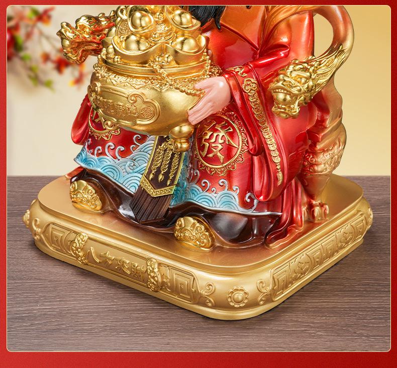 2025 Wen Cai Shen Statue: Copper-Colored for Inviting Wealth, Ideal for Home or Living Room Worship.