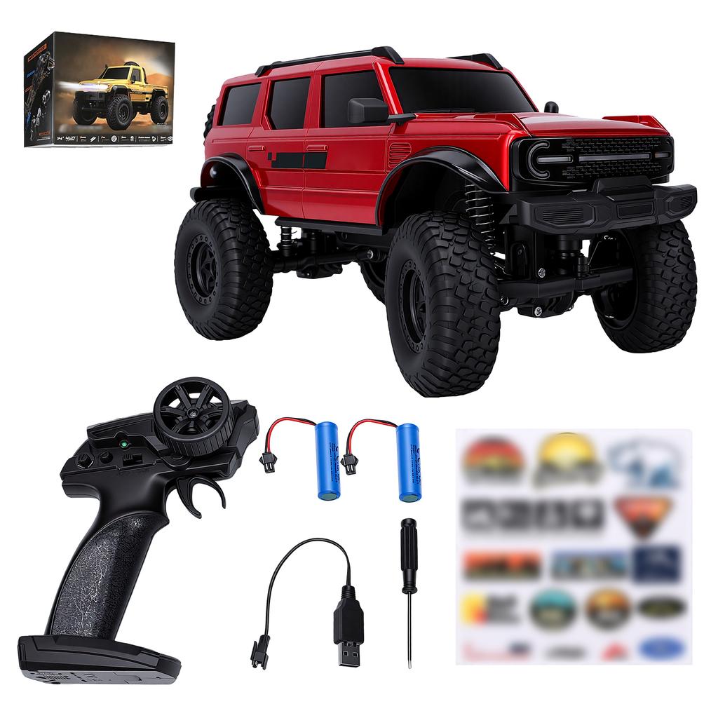 1:20 RC Car 2.4G Remote Control Crawler 4WD Off Road Truck with Dual Batteries LED Lights 20KM H Speed for Multi Terrain