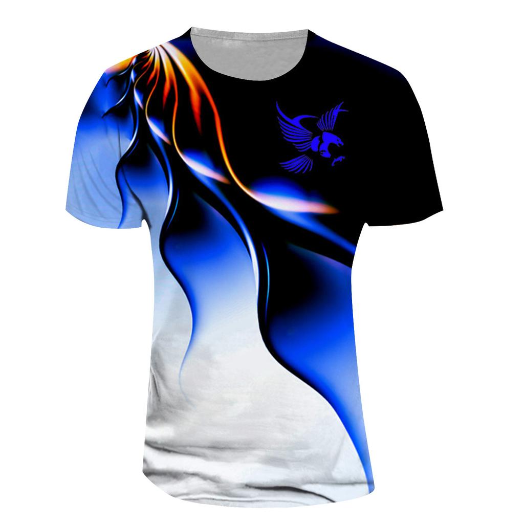 Men'S T-Shirt Short Sleeve Printed Summer Round Neck Top Trend Casual Sweatshirt